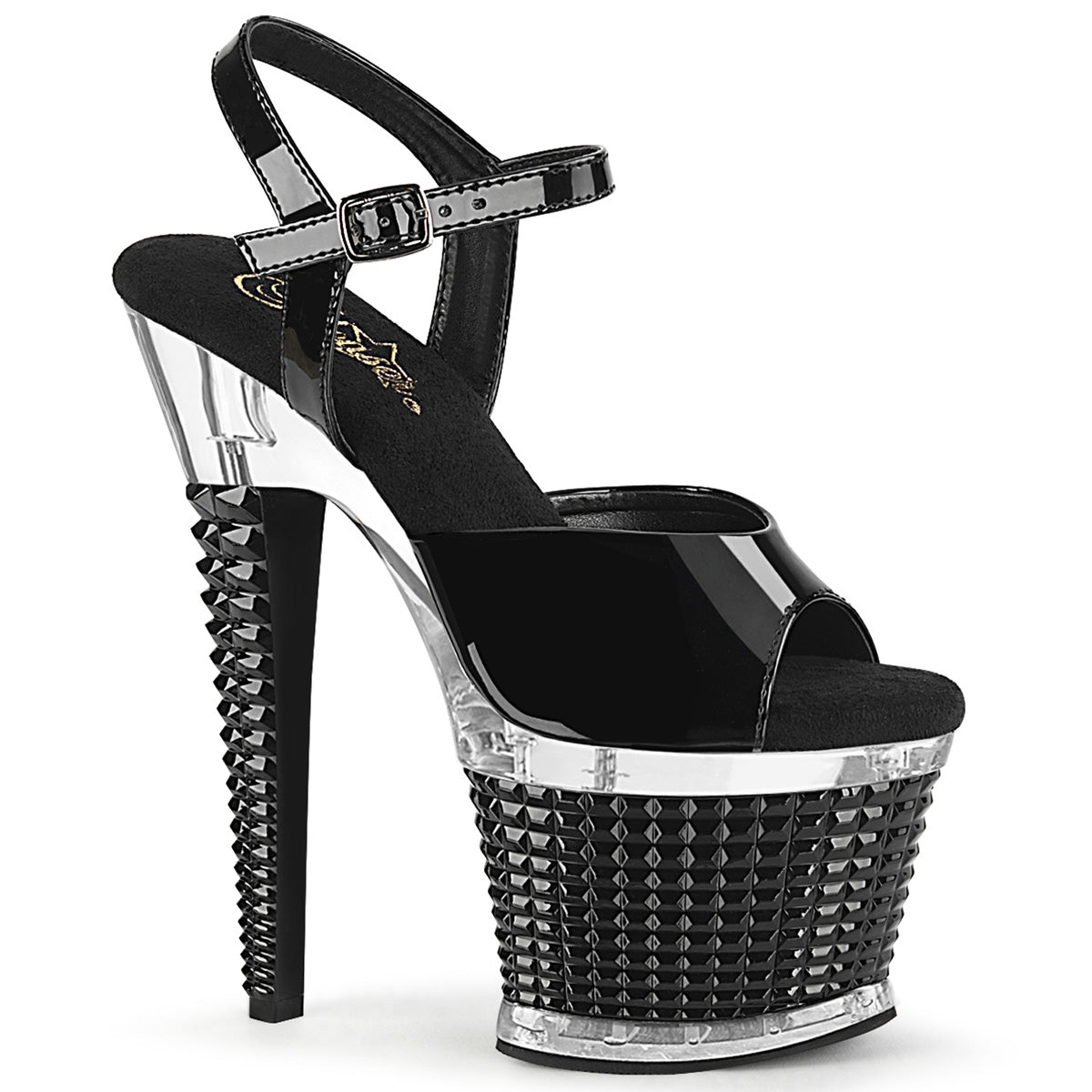 Pleaser Sandals SPECTATOR-709 Blk Pat/Clr-Blk