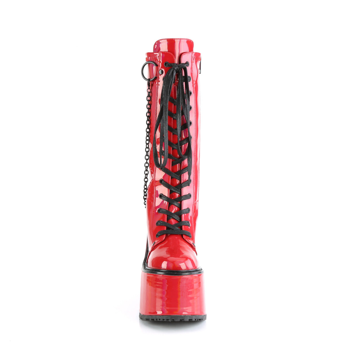 DemoniaCult Boots SWING-150 Red Holographic Stretch Pat