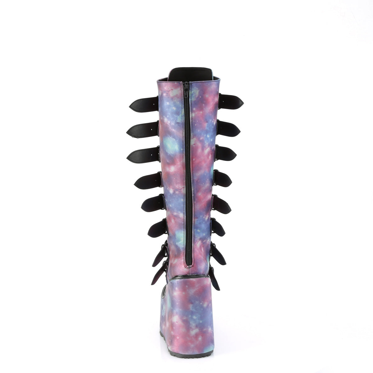 DemoniaCult Boots SWING-815 Purple-Blue Reflective Vegan Leather