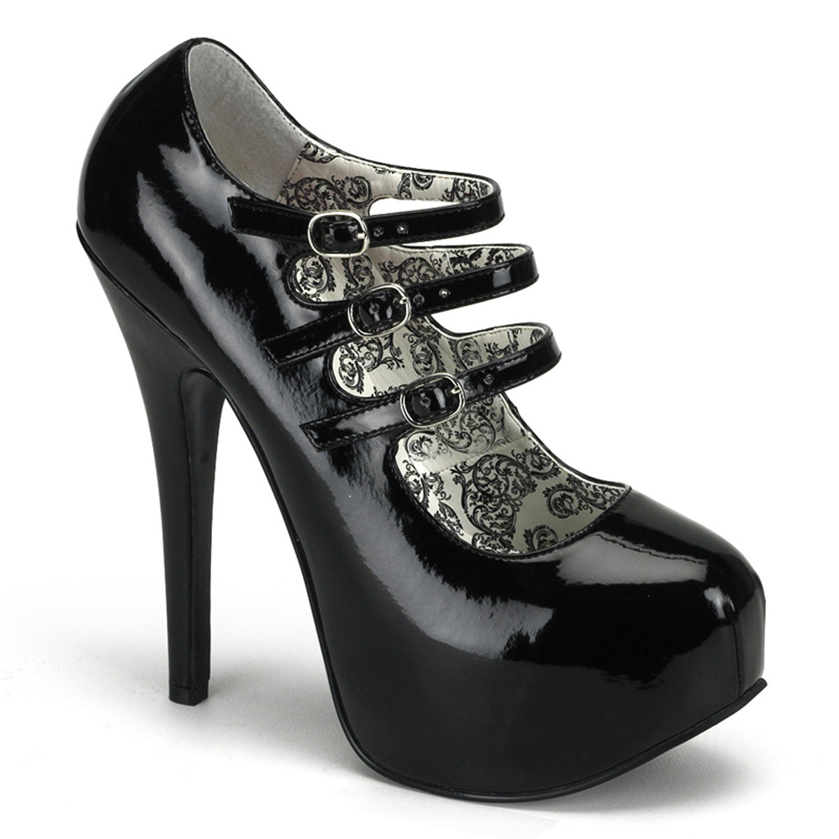 Bordello Womens Pumps TEEZE-05 Blk Pat