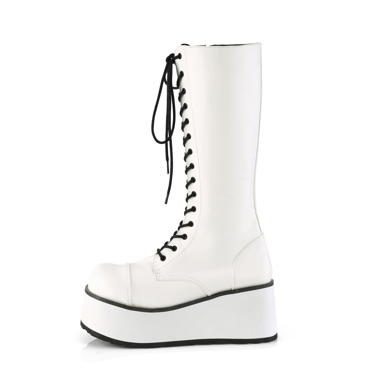 DemoniaCult Mens Boots TRASHVILLE-502 Wht Vegan Leather