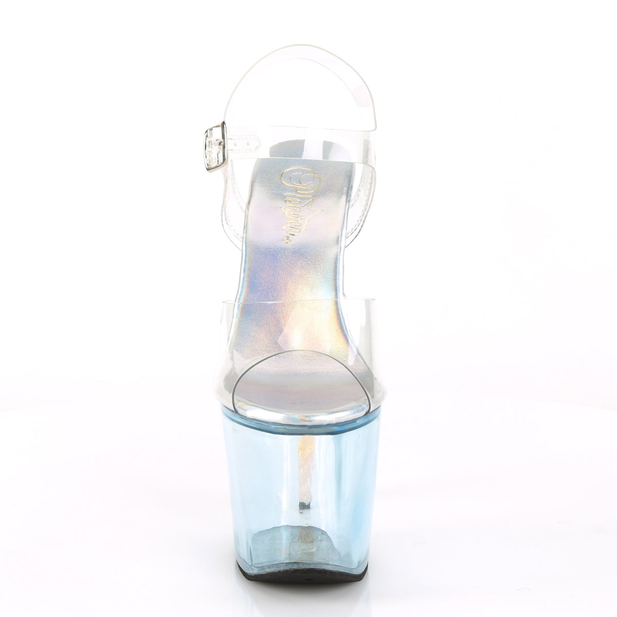 Pleaser Womens Sandals UNICORN-708T Clr/Baby Blue Tinted