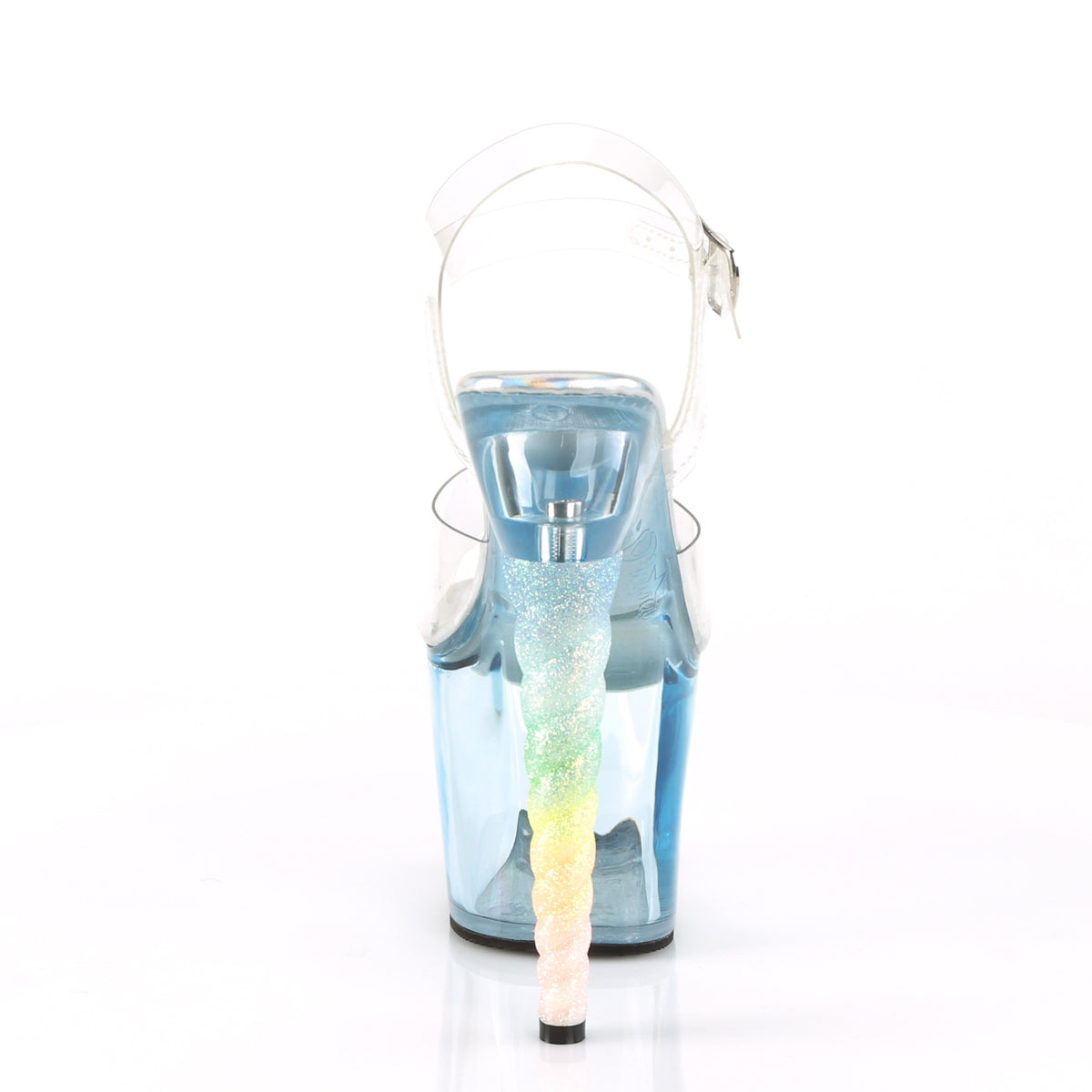 Pleaser Womens Sandals UNICORN-708T Clr/Baby Blue Tinted