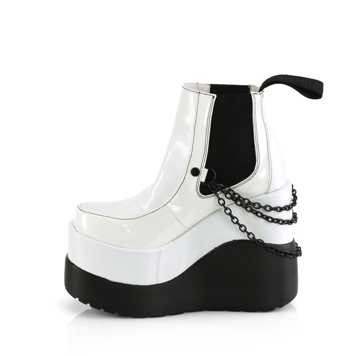 DemoniaCult Ankle Boots VOID-50 Wht Holo Pat