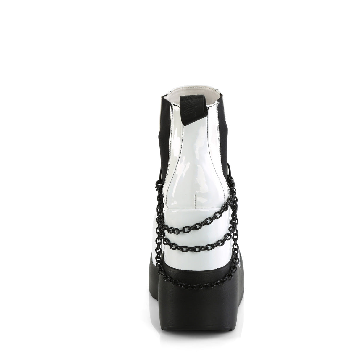 DemoniaCult Ankle Boots VOID-50 Wht Holo Pat