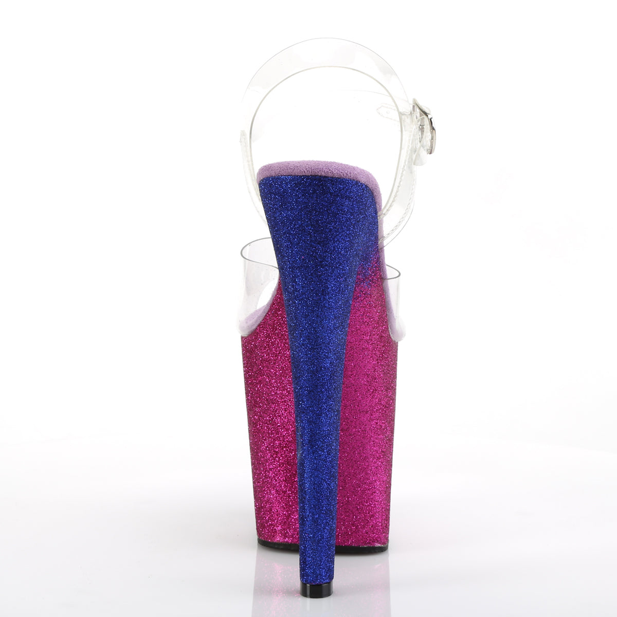 Pleaser Womens Sandals XTREME-808OMBRE Clr/Fuchsia-Blue Ombre