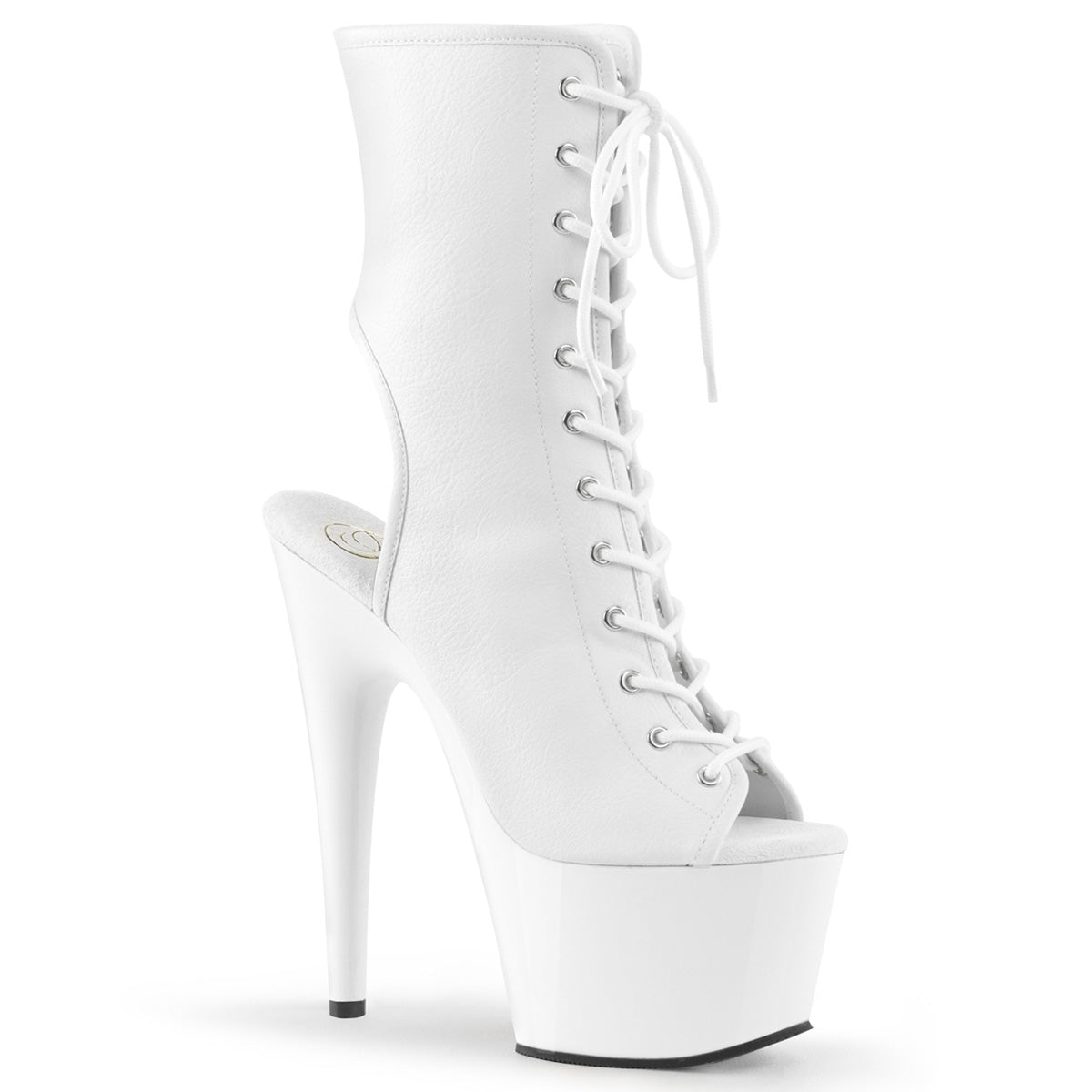 Pleaser Womens Ankle Boots ADORE-1016 Wht Faux Leather/Wht