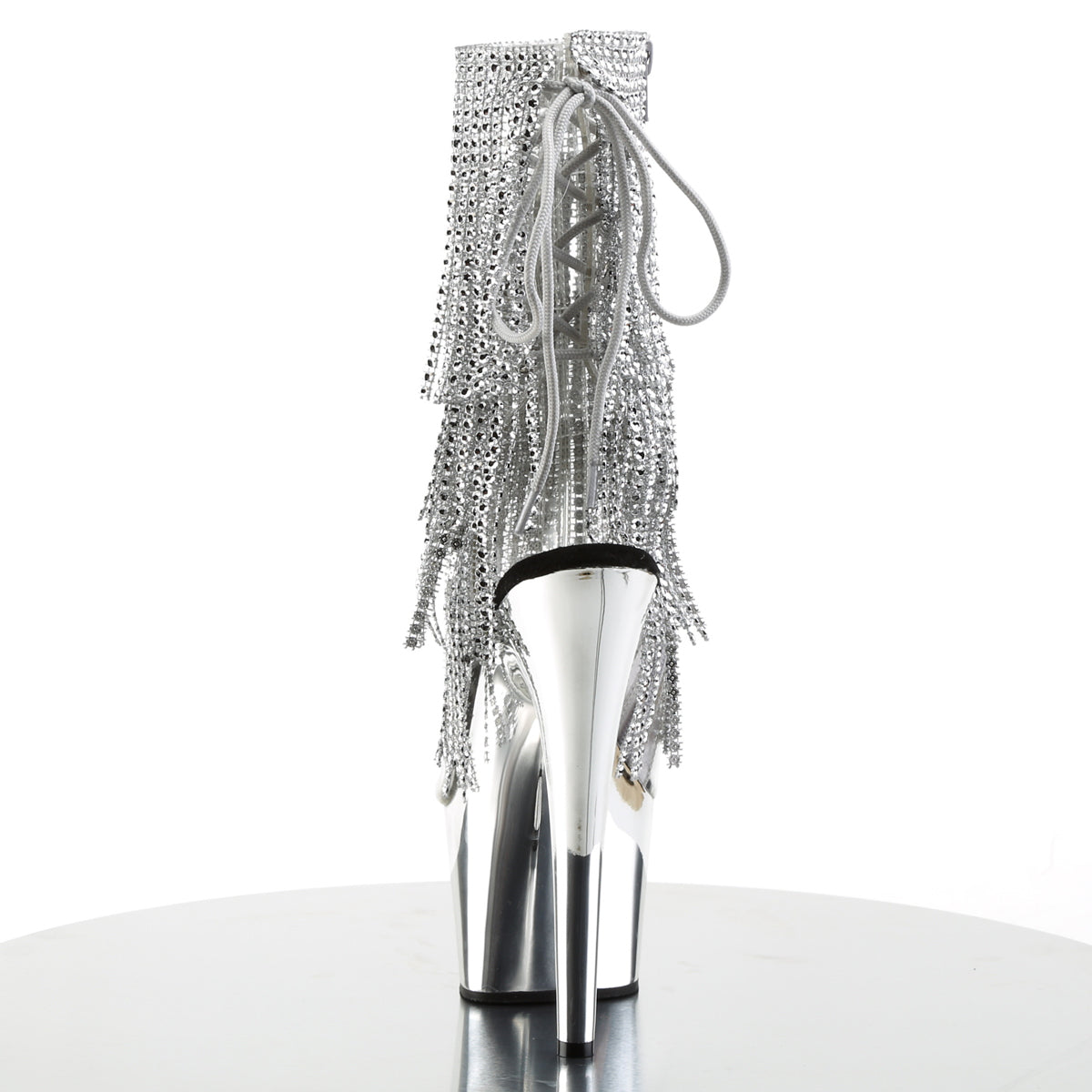 Pleaser Womens Ankle Boots ADORE-1017RSF Clr-Slv/Slv Chrome