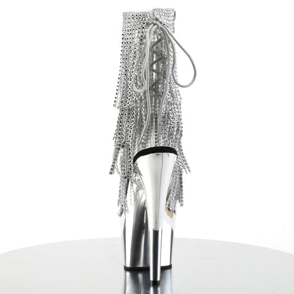 Pleaser Womens Ankle Boots ADORE-1017RSF Clr-Slv/Slv Chrome