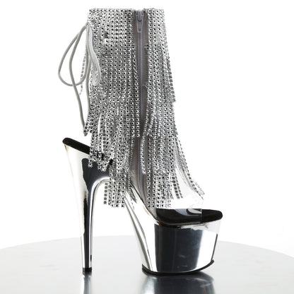 Pleaser Womens Ankle Boots ADORE-1017RSF Clr-Slv/Slv Chrome