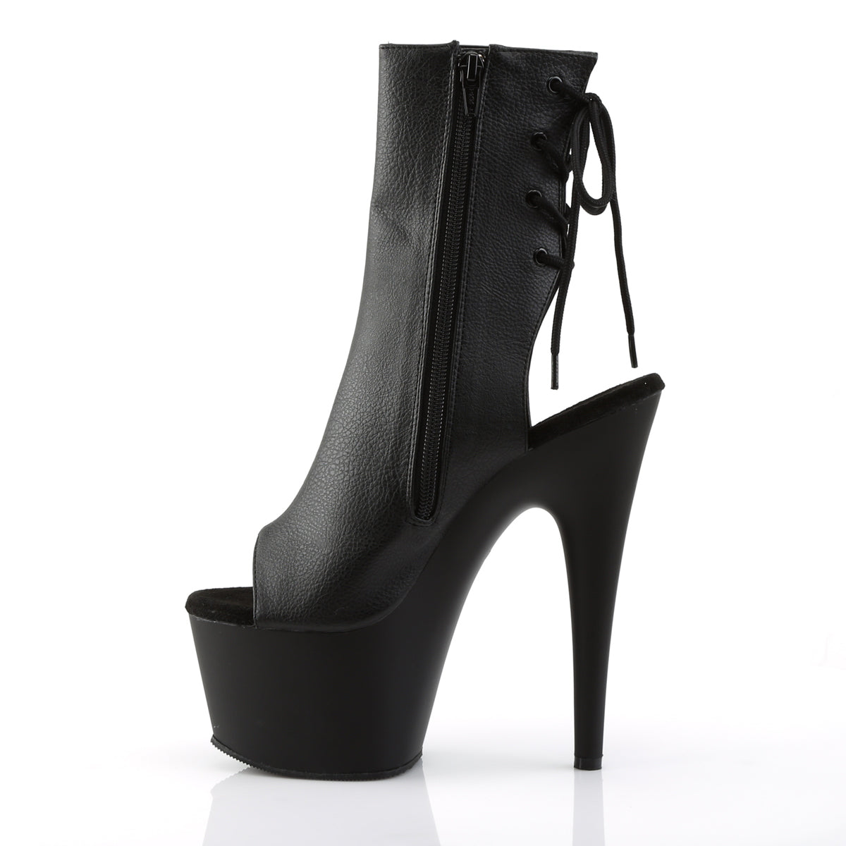Pleaser Womens Ankle Boots ADORE-1018 Blk Faux Leather/Blk Matte
