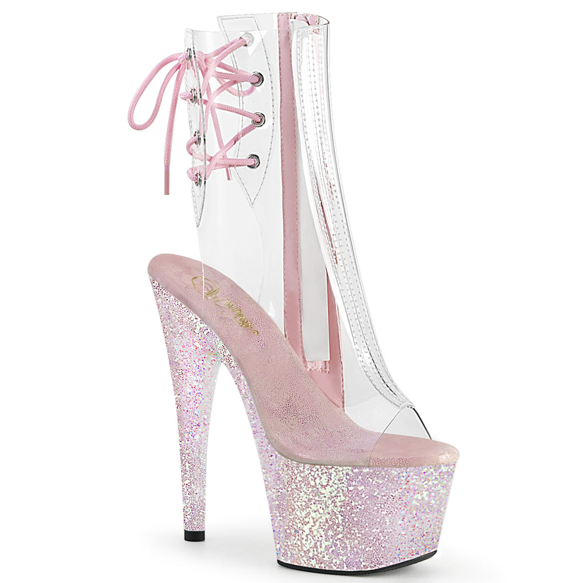 Pleaser Womens Ankle Boots ADORE-1018C Clr/Opal Multi Glitter