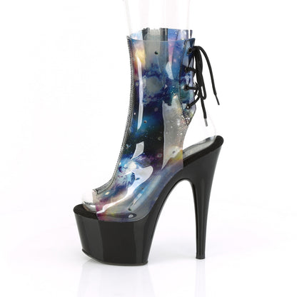 Pleaser Womens Ankle Boots ADORE-1018C-COSMOS Blue-Purple TPU/Blk