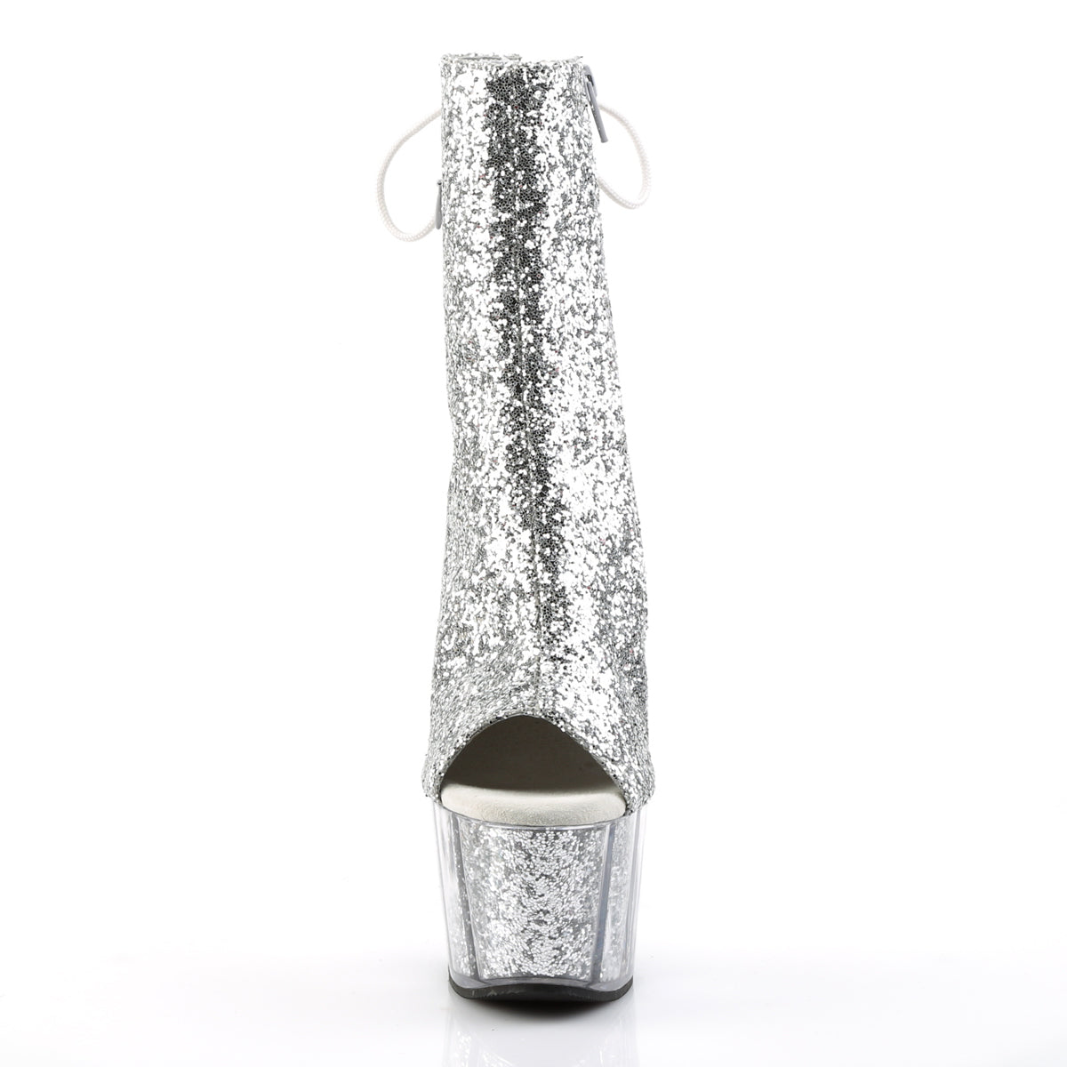 Pleaser Womens Ankle Boots ADORE-1018G Slv Glitter/Slv Glitter