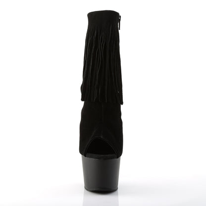 Pleaser Womens Ankle Boots ADORE-1019 Blk Suede/Blk Matte