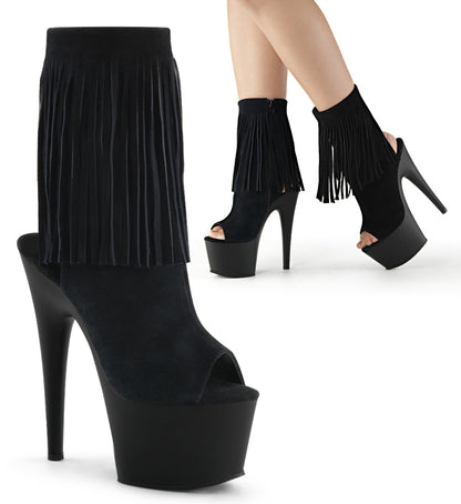 Pleaser Womens Ankle Boots ADORE-1019 Blk Suede/Blk Matte