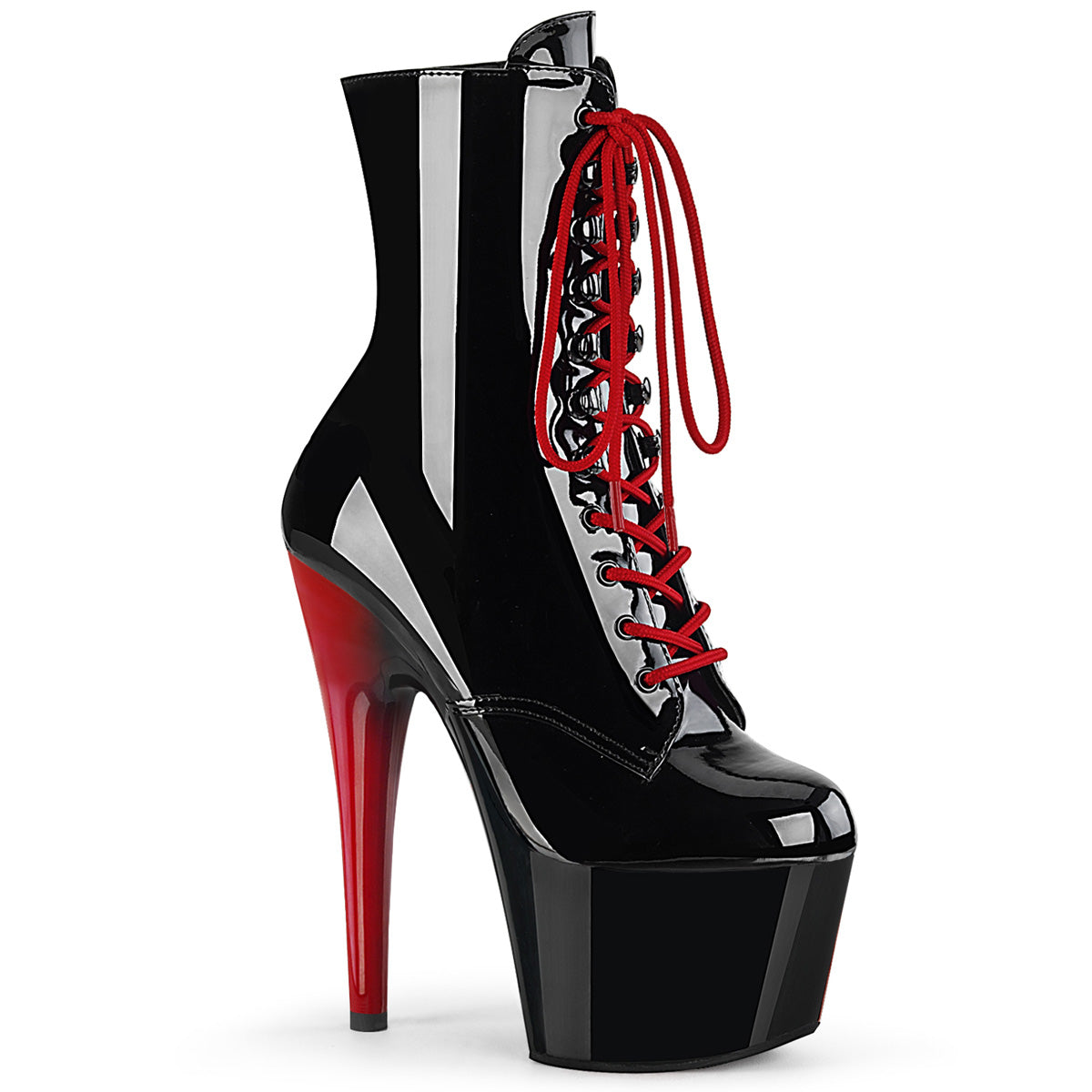 Pleaser  Ankle Boots ADORE-1020 Blk Pat/Blk-Red
