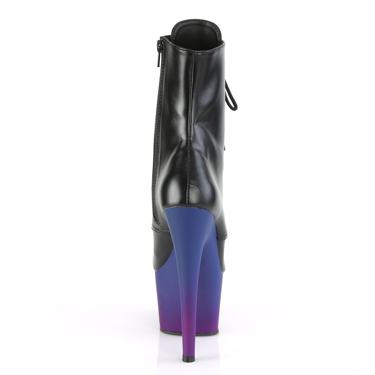 Pleaser Womens Ankle Boots ADORE-1020BP Blk Faux Leather/Blue-Purple Ombre