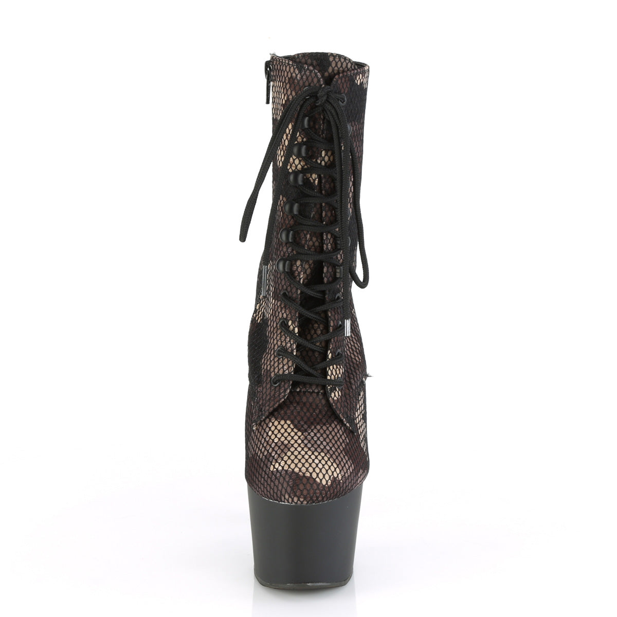 Pleaser Womens Ankle Boots ADORE-1020CM Green Camo-Mesh/Blk Matte