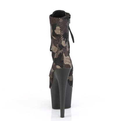 Pleaser Womens Ankle Boots ADORE-1020CM Green Camo-Mesh/Blk Matte