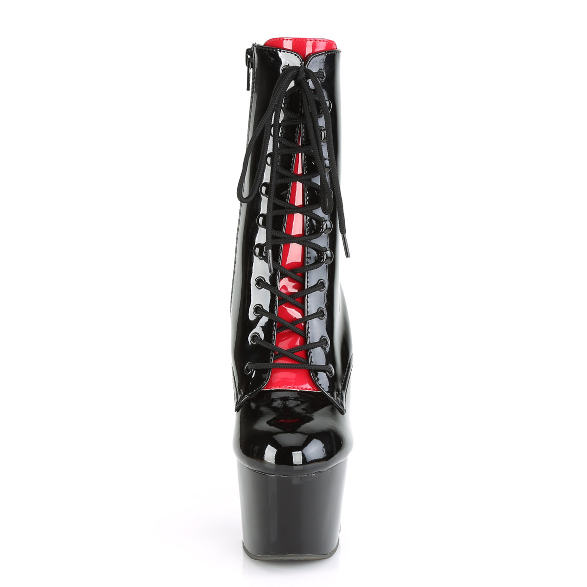 Pleaser Womens Ankle Boots ADORE-1020FH Blk-Red Pat/Blk-Red