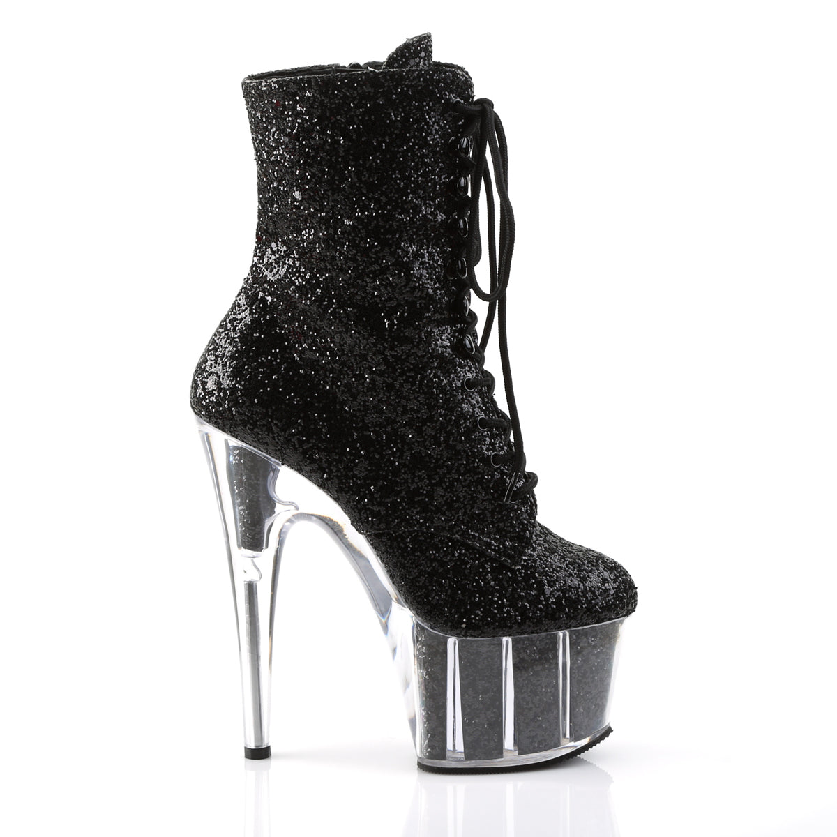 Pleaser Womens Ankle Boots ADORE-1020G Blk Glitter/Blk Glitter