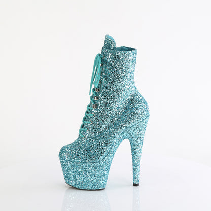 Pleaser Women's Platform Shoes ADORE-1020GWR Turquoise Glitter/Turquoise Glitter