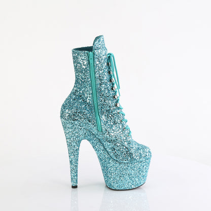 Pleaser Women's Platform Shoes ADORE-1020GWR Turquoise Glitter/Turquoise Glitter