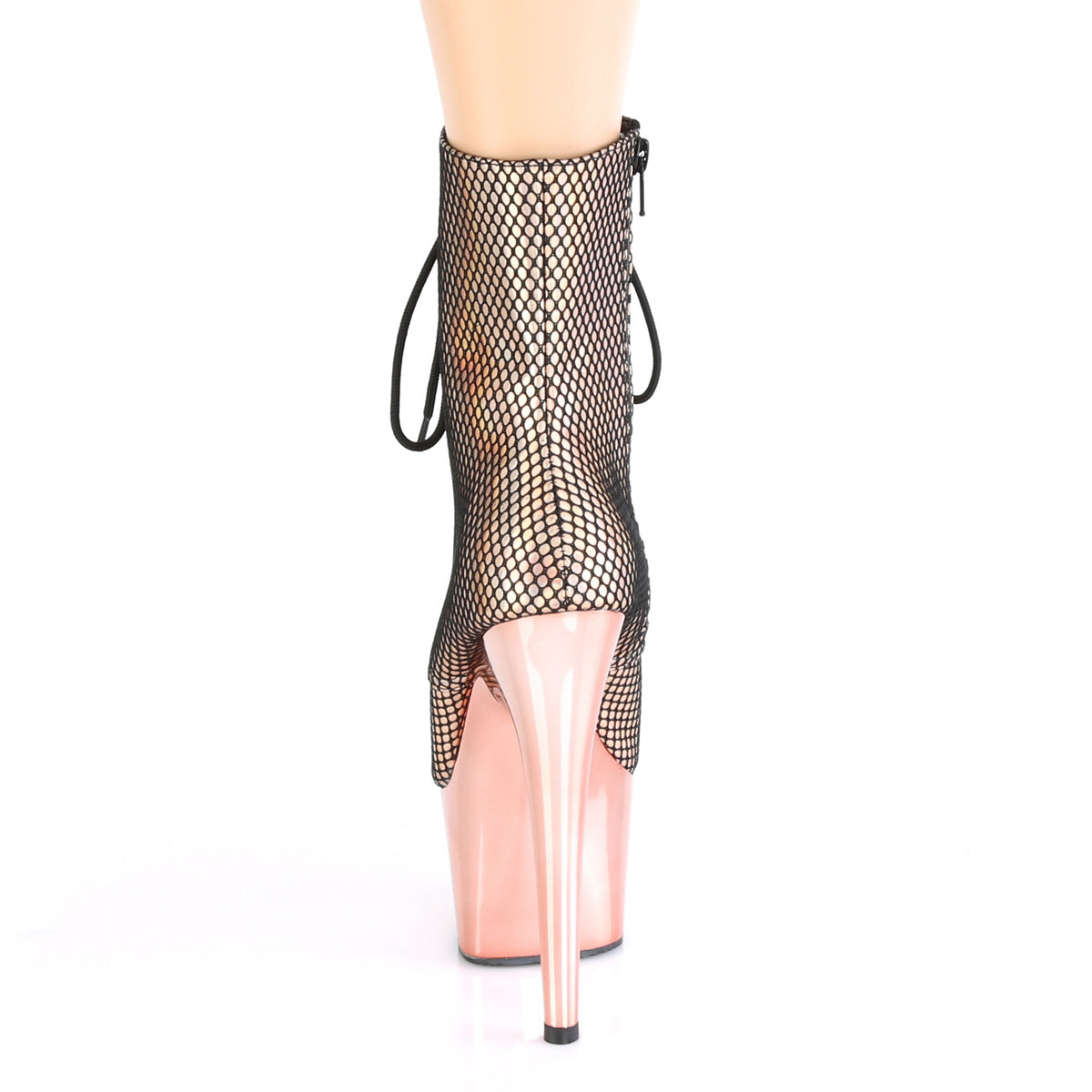 Pleaser Womens Ankle Boots ADORE-1020HFN Rose Gold Holo/Rose Gold Chrome