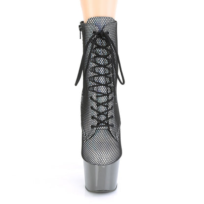 Pleaser Womens Ankle Boots ADORE-1020HFN Slv Holo/Pewter Chrome