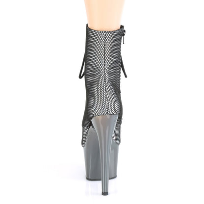 Pleaser Womens Ankle Boots ADORE-1020HFN Slv Holo/Pewter Chrome