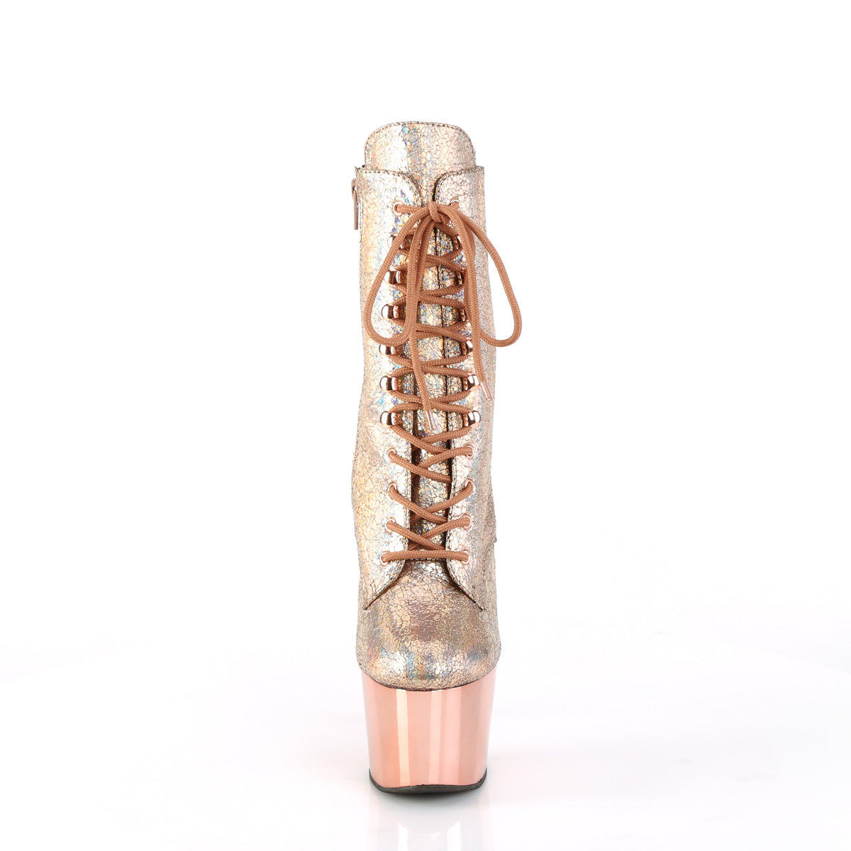 Pleaser  Ankle Boots ADORE-1020HM Rose Gold Holo Metallic Pu/Rose Gold Chrome