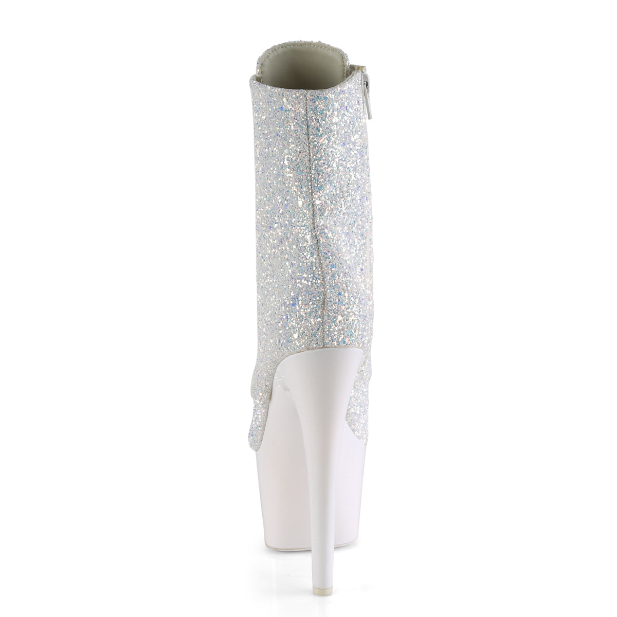 Pleaser Womens Ankle Boots ADORE-1020LG Neon White Multi Glitter/Neon White