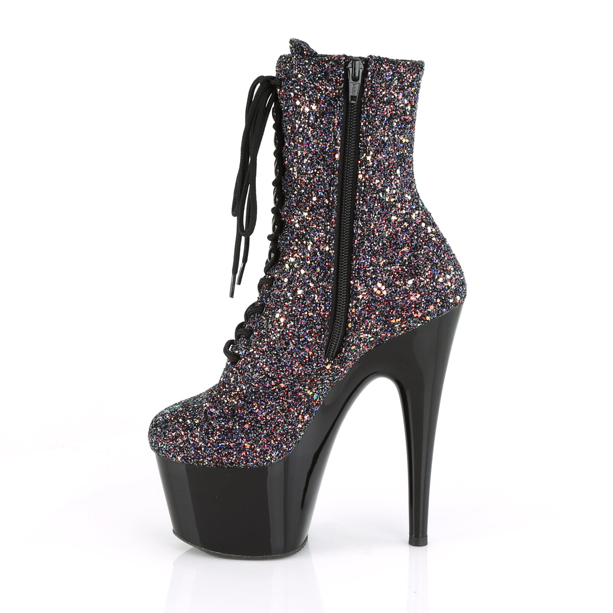 Pleaser Womens Ankle Boots ADORE-1020LG Purple Multi Glitter/Blk