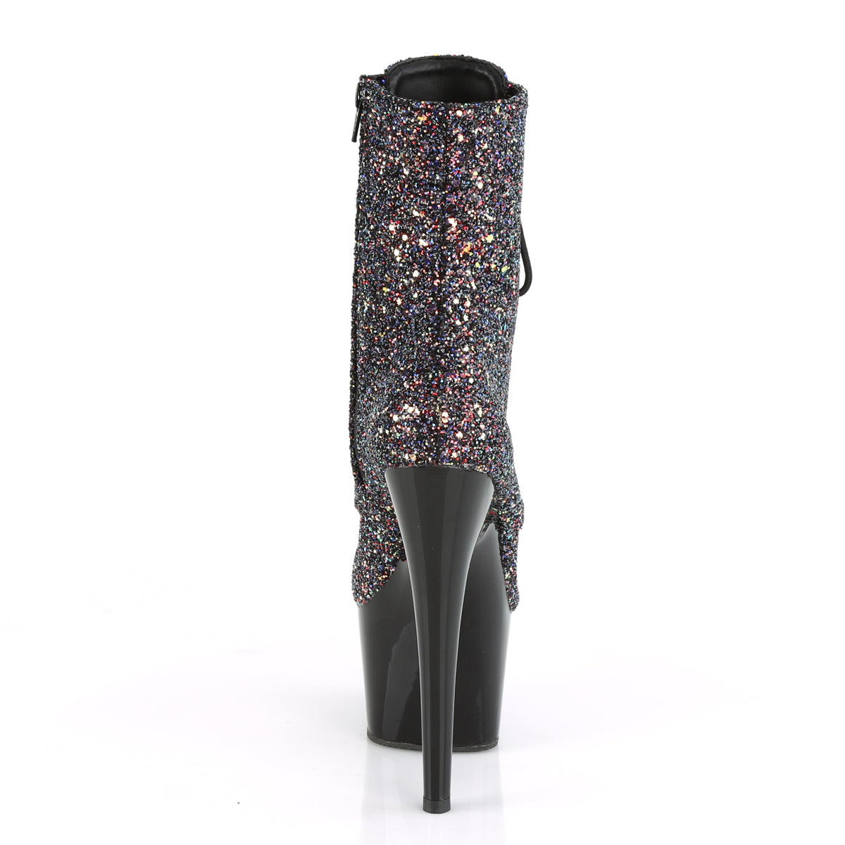 Pleaser Womens Ankle Boots ADORE-1020LG Purple Multi Glitter/Blk