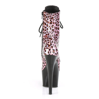 Pleaser Womens Ankle Boots ADORE-1020LP Pink Hologram/Blk