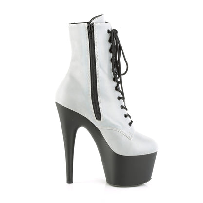 Pleaser Womens Ankle Boots ADORE-1020REFL Slv Reflective/Blk Matte