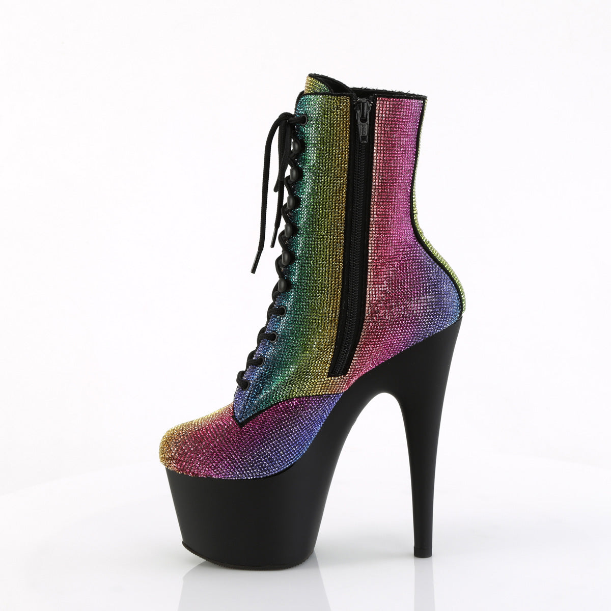 Pleaser  Ankle Boots ADORE-1020RS Rainbow RS/Blk Matte