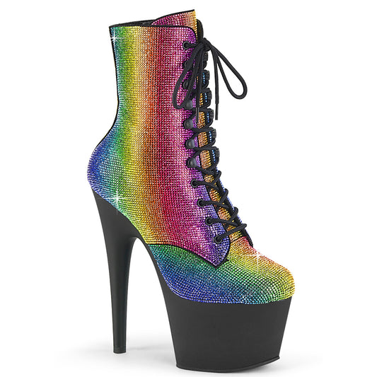 Pleaser  Ankle Boots ADORE-1020RS Rainbow RS/Blk Matte