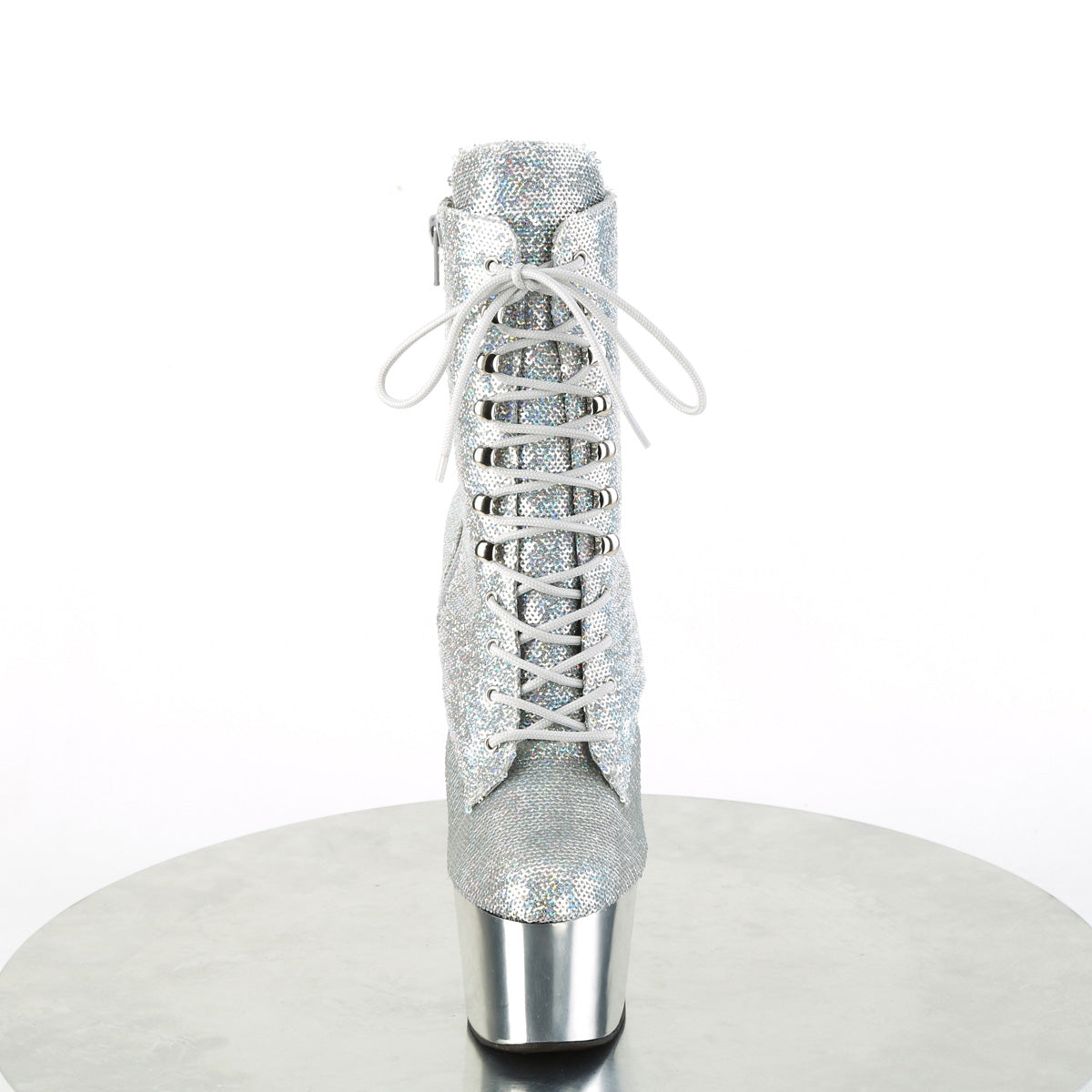 Pleaser   ADORE-1020SQ-02 Slv Holo Sequins/Slv Chrome