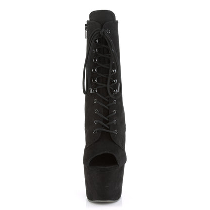 Pleaser Womens Ankle Boots ADORE-1021FS Blk Faux Suede/Blk Faux Suede