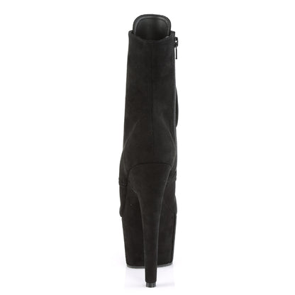 Pleaser Womens Ankle Boots ADORE-1021FS Blk Faux Suede/Blk Faux Suede