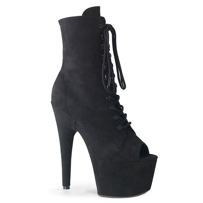Pleaser Womens Ankle Boots ADORE-1021FS Blk Faux Suede/Blk Faux Suede