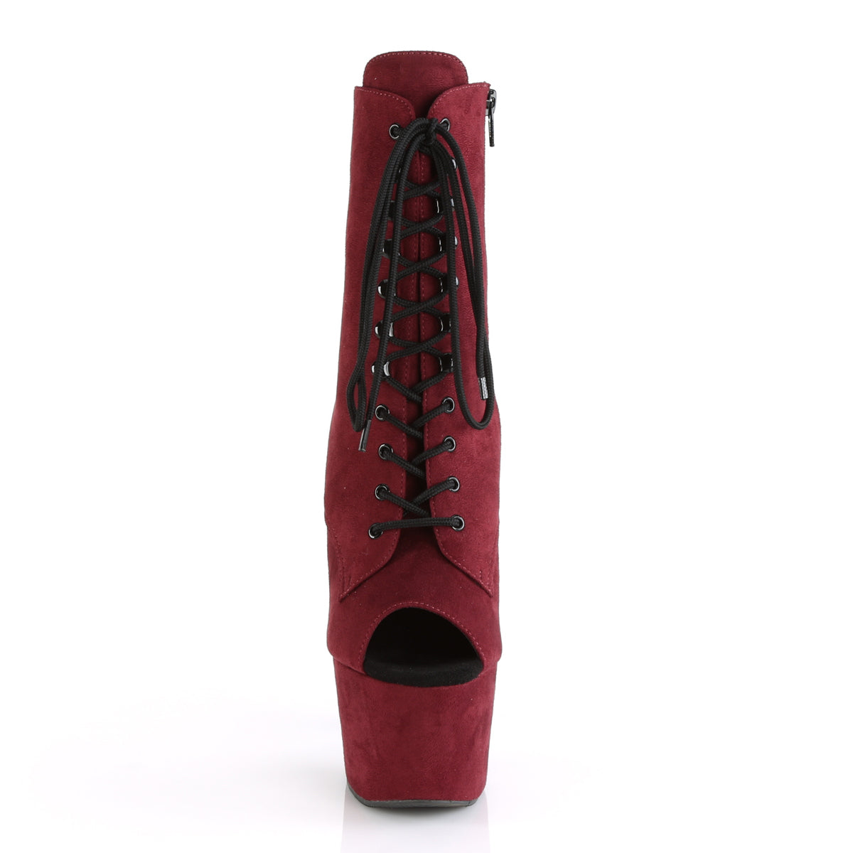 Pleaser Womens Ankle Boots ADORE-1021FS Burgundy Faux Suede/Burgundy Faux Suede