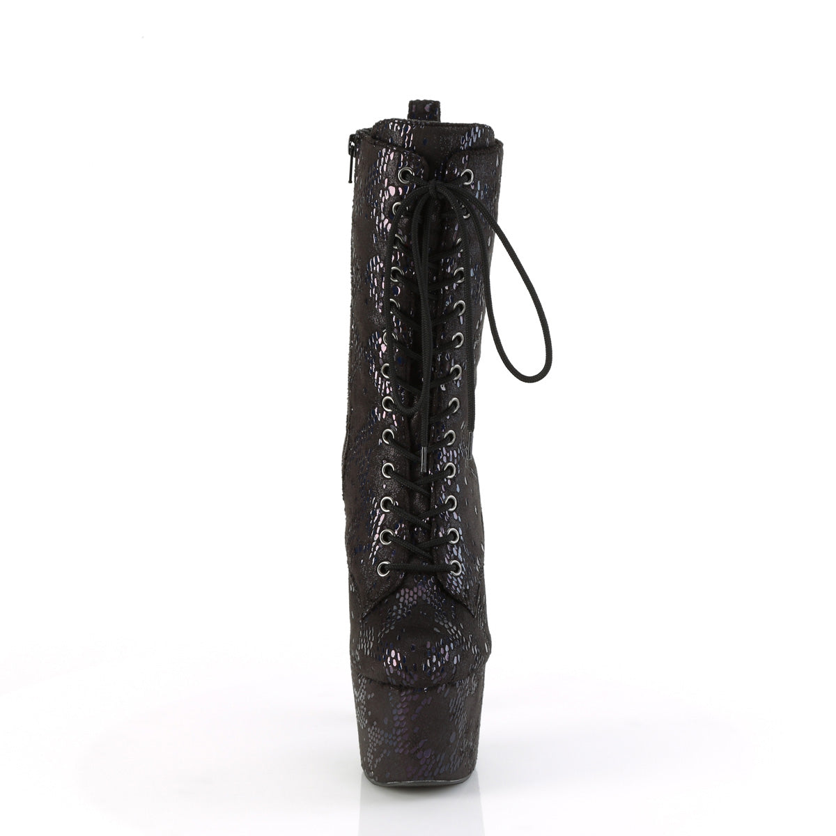 Pleaser   ADORE-1040SPF Blk Oil Slick Met. Snake Print Fabric/M