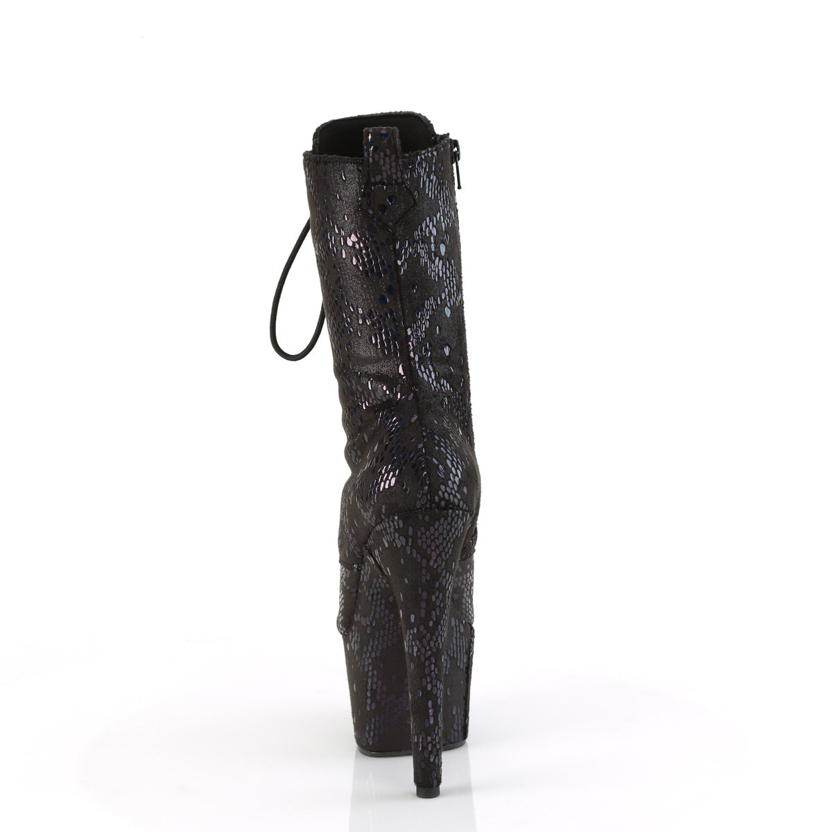 Pleaser   ADORE-1040SPF Blk Oil Slick Met. Snake Print Fabric/M