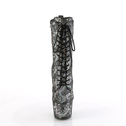 Pleaser   ADORE-1040SPF Silver Metallic Holo Snake Print Fabric/