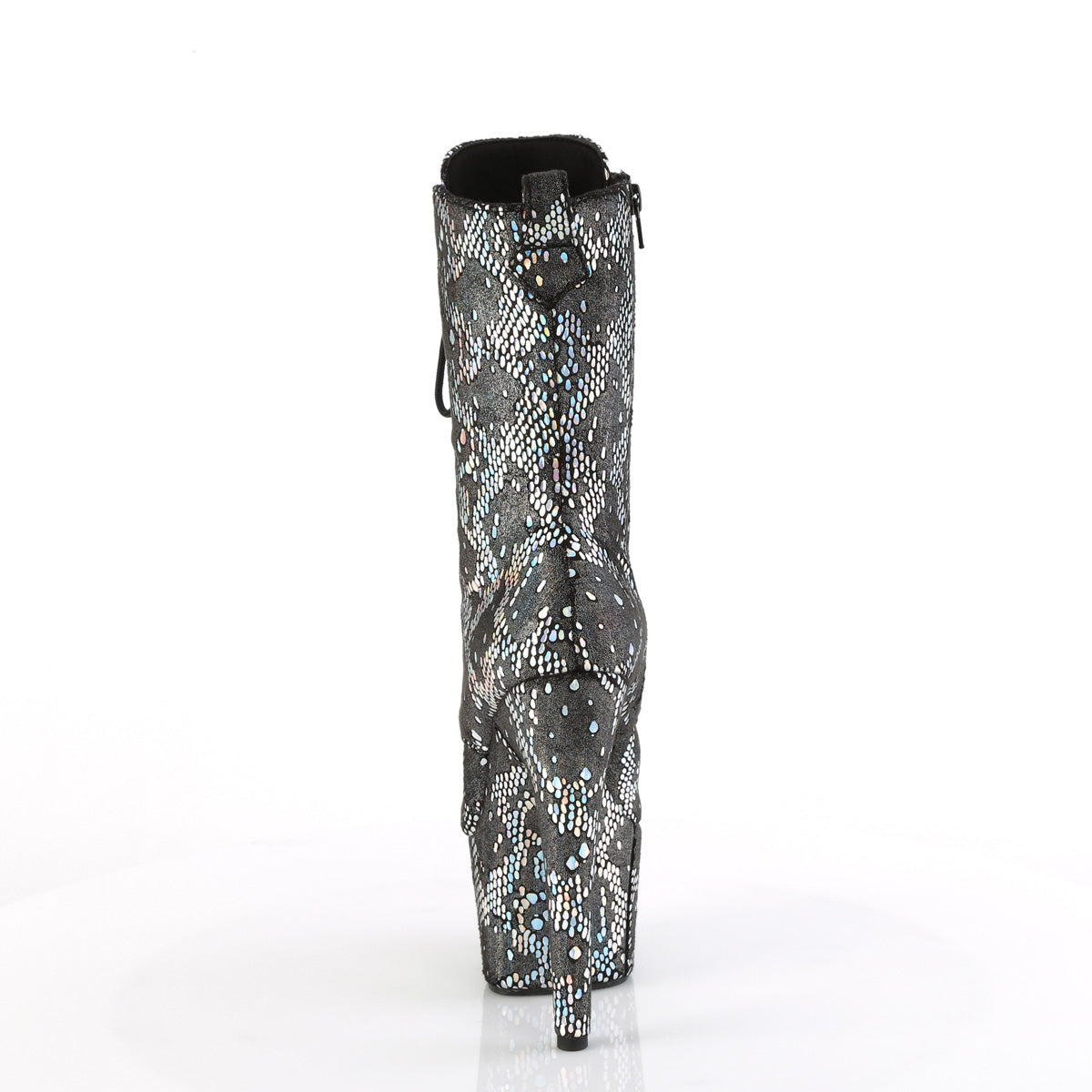 Pleaser   ADORE-1040SPF Silver Metallic Holo Snake Print Fabric/