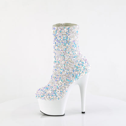 Pleaser   ADORE-1042SQ Wht Multi Sequins/Wht
