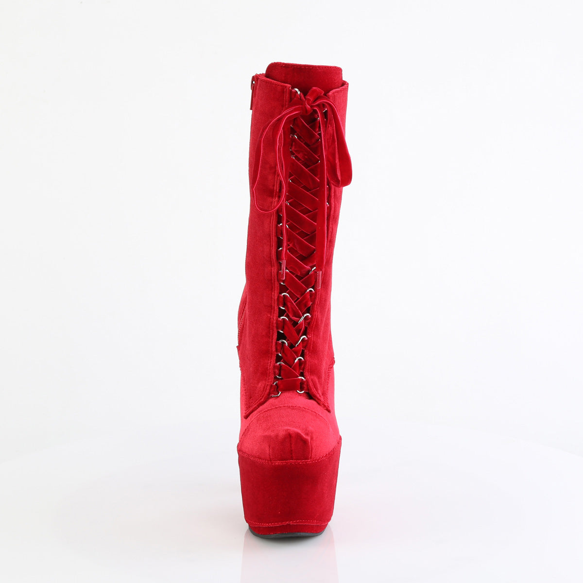 Pleaser  Ankle Boots ADORE-1045VEL Red Velvet/Red Velvet